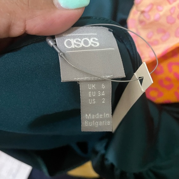 ASOS Deep Green Wrap Blouse with Buckle - Picture 9 of 11